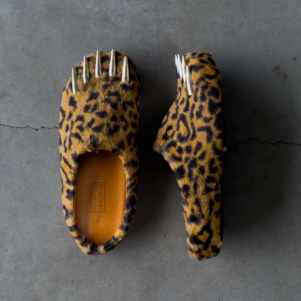🐆 Bravest Studios Leopard Print Bear Claw Mules 🐆